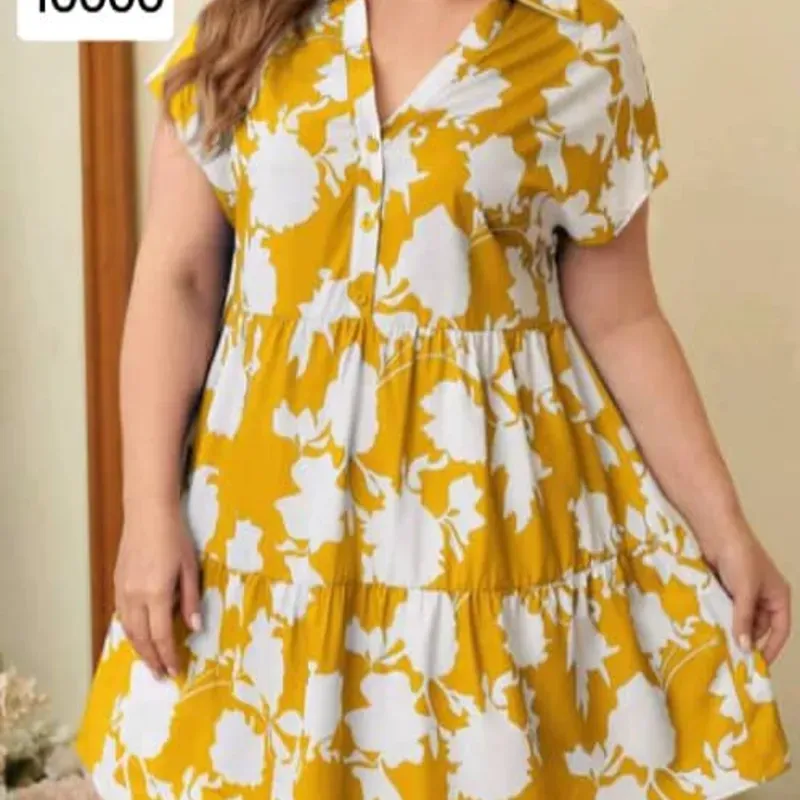 Vestido amarillo estampado 