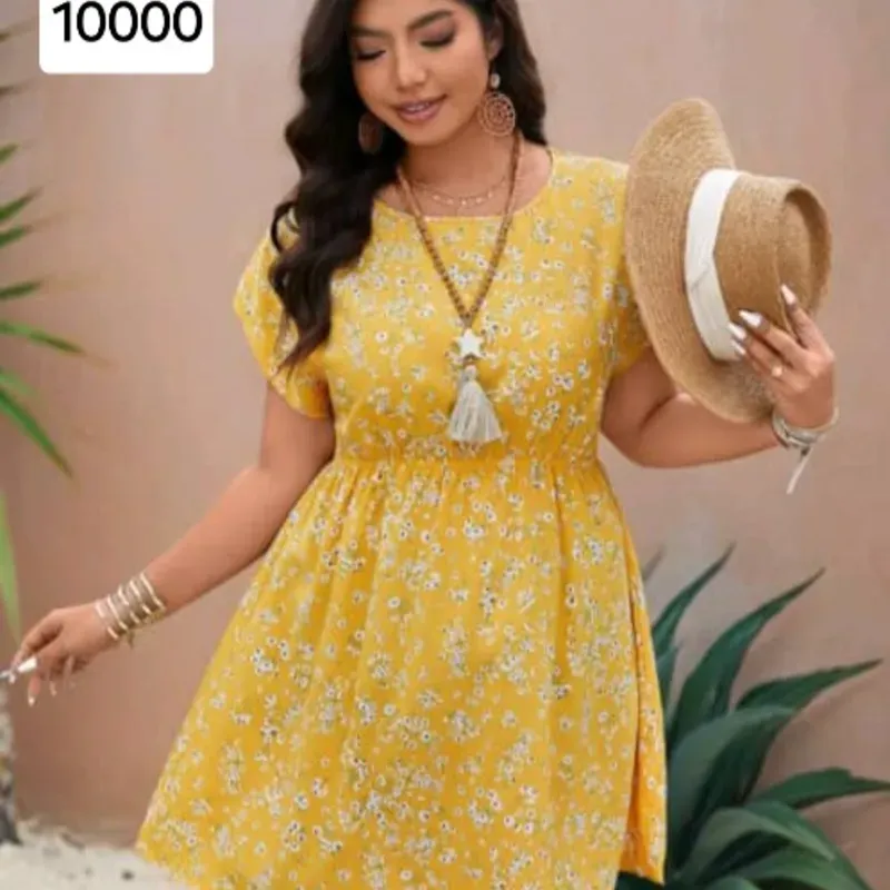 Vestido amarillo estampado 