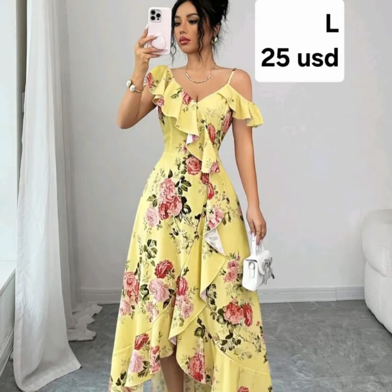 Vestido amarillo floreado