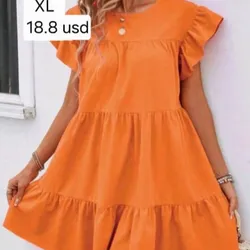 Vestido Anaranjado con vuelos