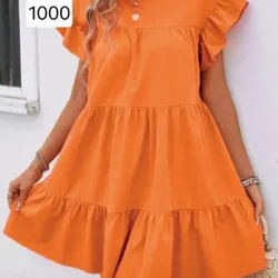 Vestido Anaranjado con vuelos