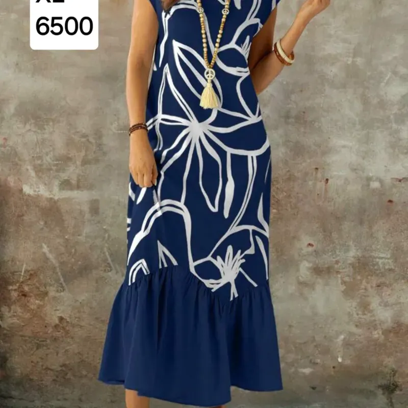 Vestido azul estampado 
