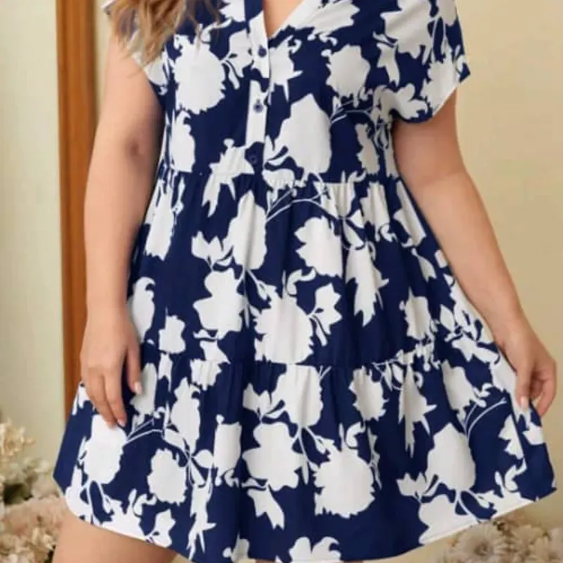 Vestido azul estampado 