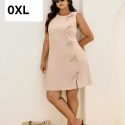 Vestido beige con lazos