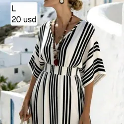 Vestido Blanco a rayas