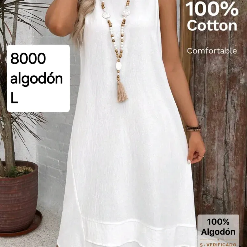 Vestido blanco de algodón 