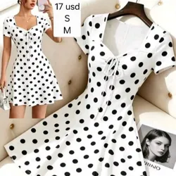Vestido Blanco de bolas