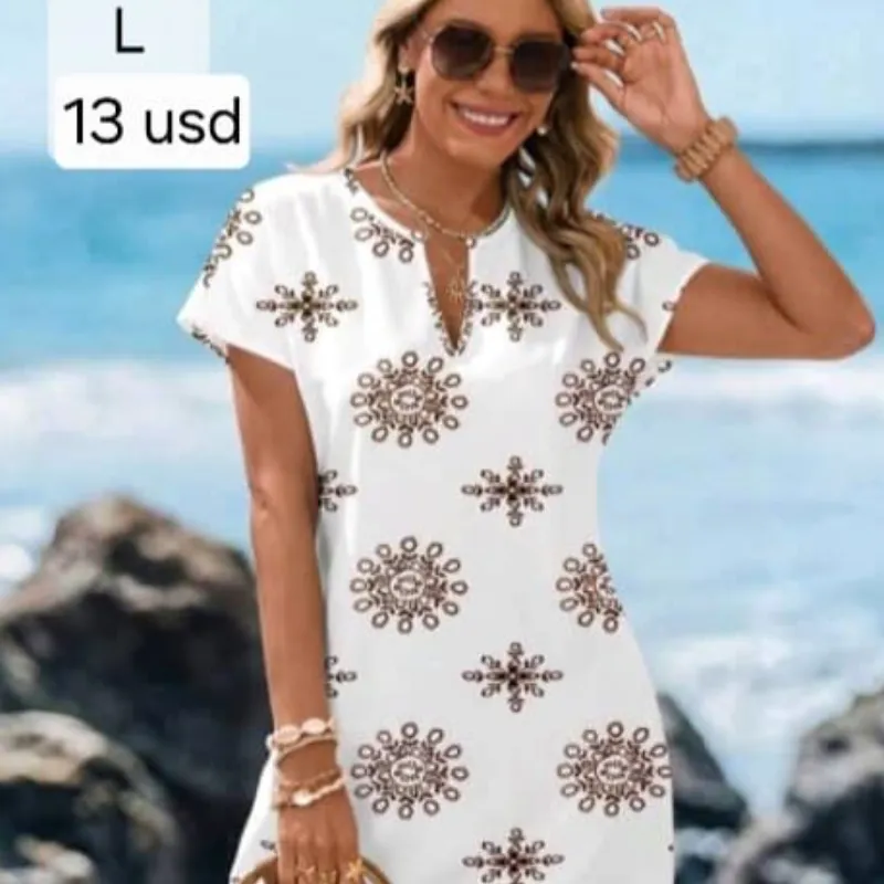 Vestido Blanco Estampado