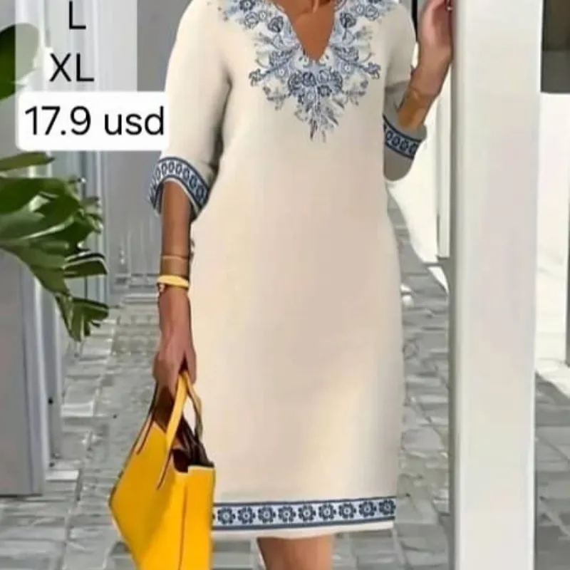 Vestido Blanco estampado