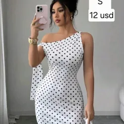 Vestido Blanco puntos Negros