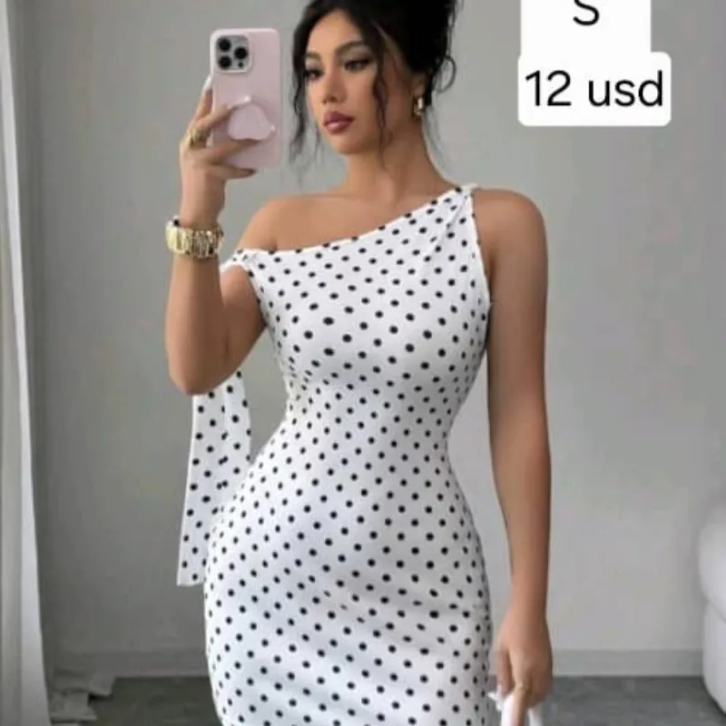 Vestido Blanco puntos Negros