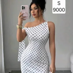 Vestido Blanco puntos Negros