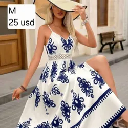 Vestido Blanco y Azul