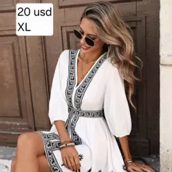 Vestido Blanco y Negro