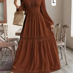 Vestido café De mangas
