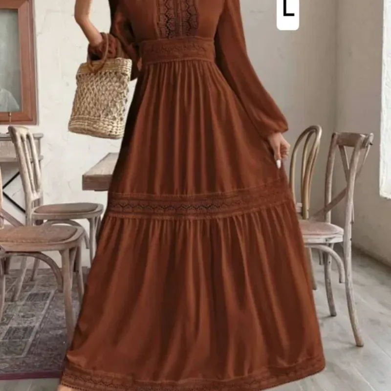 Vestido café De mangas
