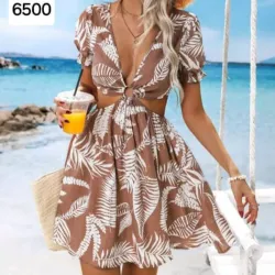 Vestido carmelita estampado