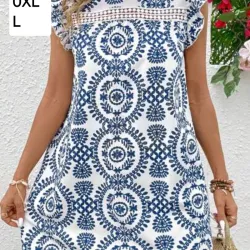 Vestido con estampado azul