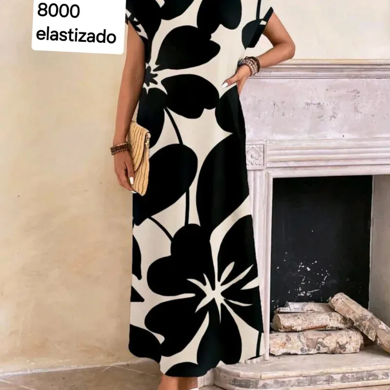 Vestido con flores negras 
