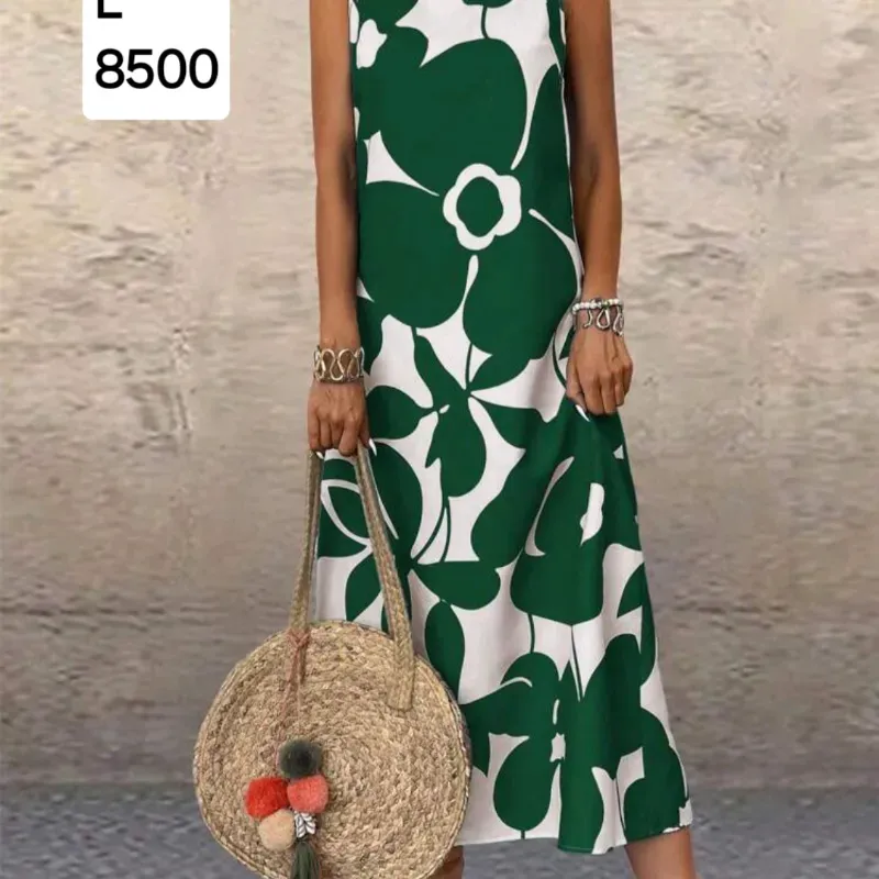Vestido con flores verdes
