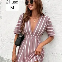 Vestido corto a rayas