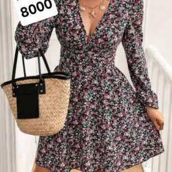 Vestido de mangas estampado