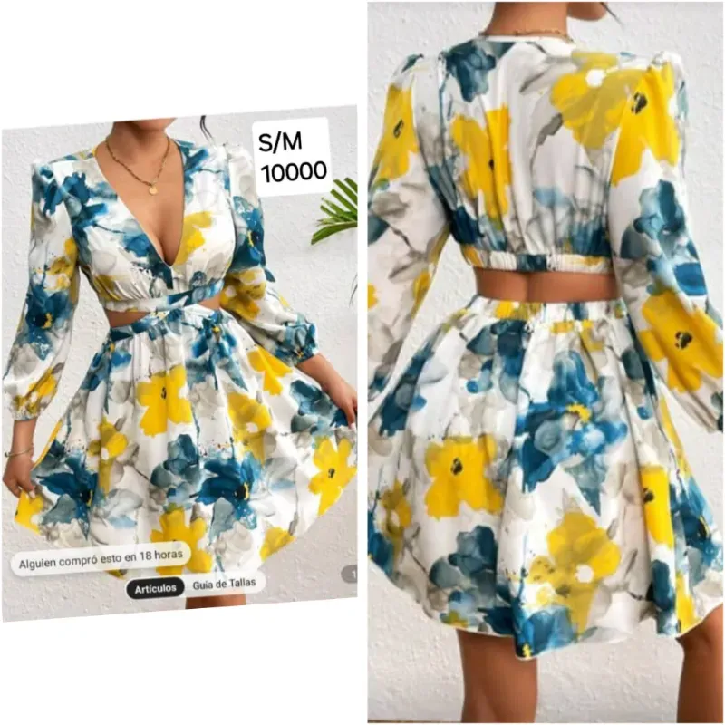 Vestido de mangas estampado 