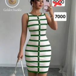 Vestido de rayas verde