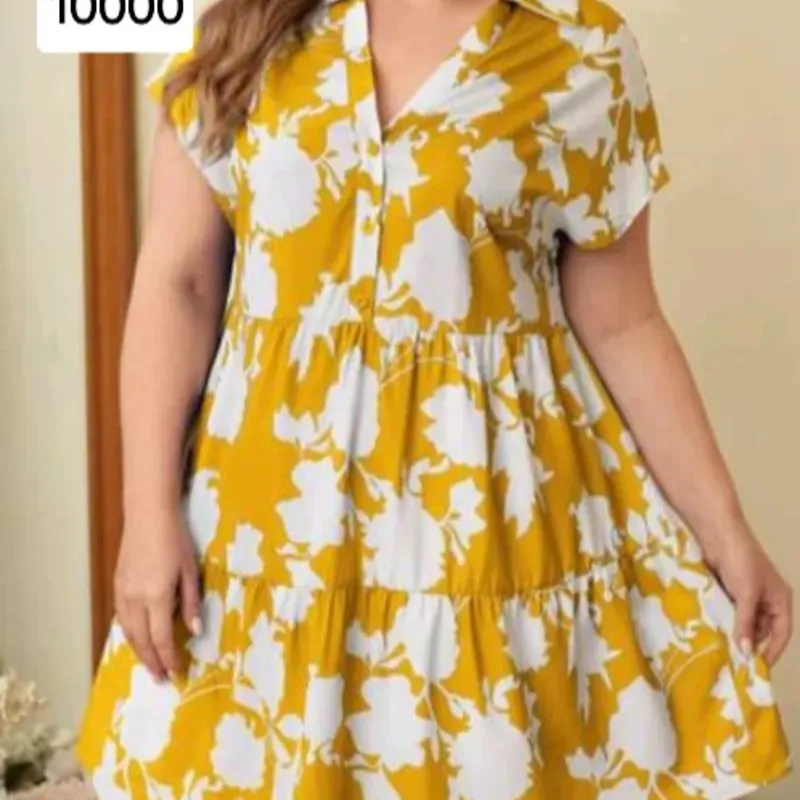 Vestido estampado amarillo 