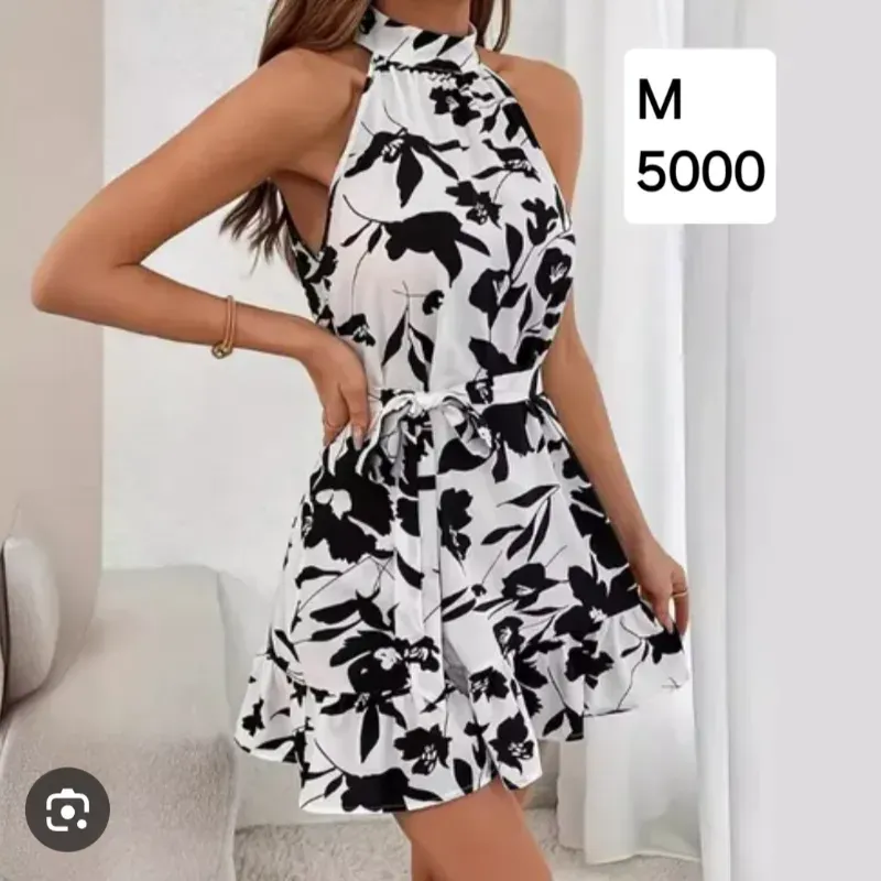 Vestido estampado blanco y negro