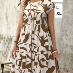 Vestido estampado café