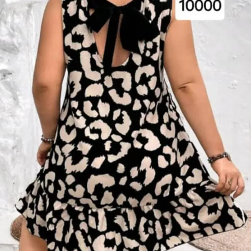 Vestido estampado con lazo en la espalda 