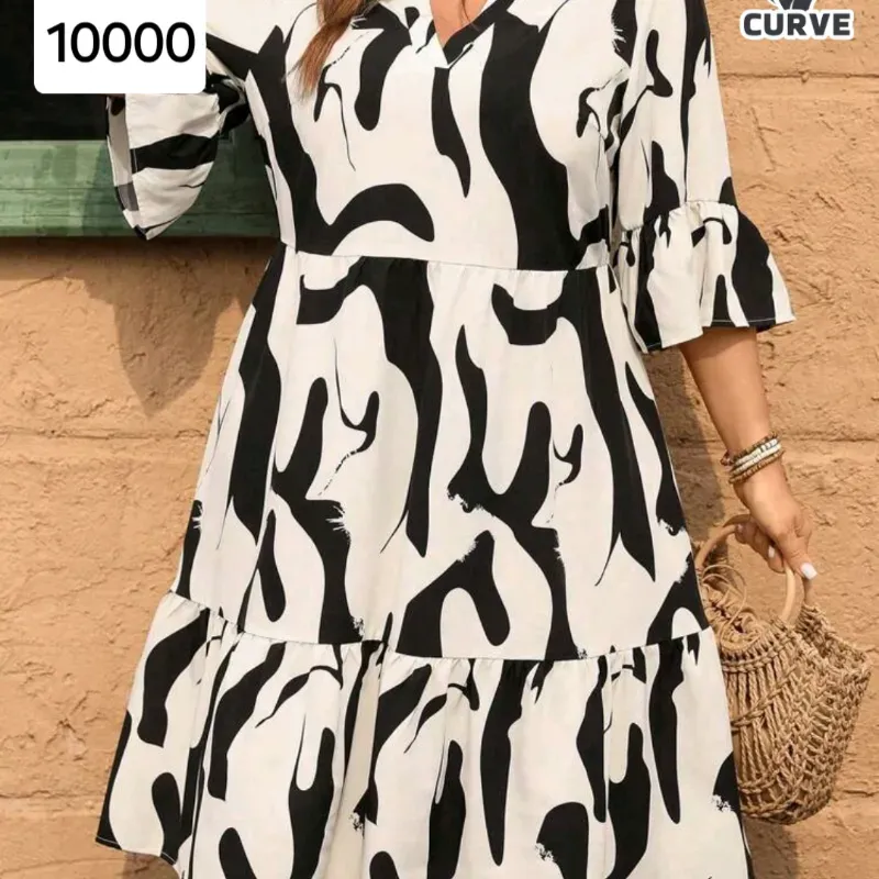 Vestido estampado con mangas