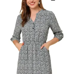 Vestido estampado con mangas