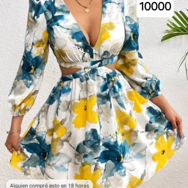 Vestido estampado de mangas