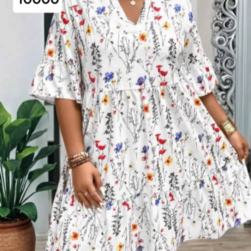 Vestido estampado de mangas