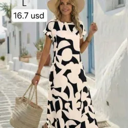 Vestido estampado en Negro