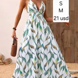 Vestido estampado hojas