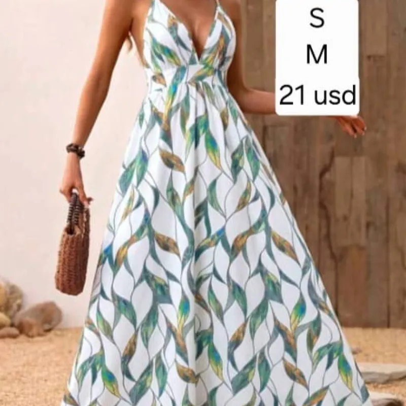 Vestido estampado hojas