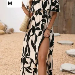 Vestido estampado largo