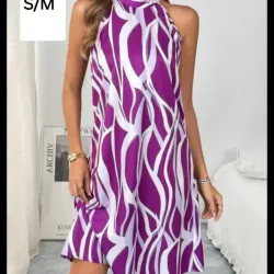 Vestido estampado morado