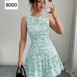 Vestido estampado verde