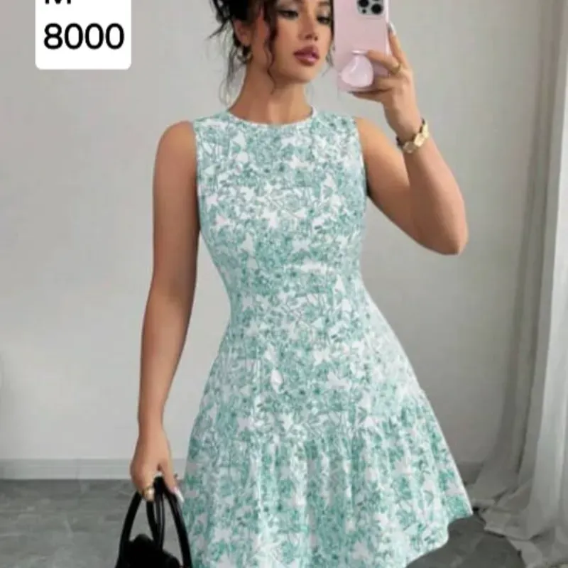 Vestido estampado verde