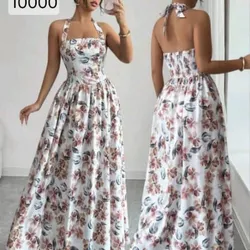 Vestido largo Blanco estampado