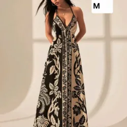 Vestido largo estampado