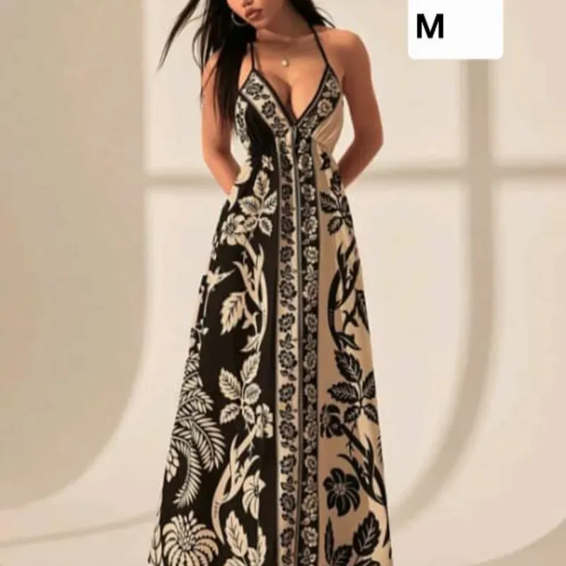 Vestido largo estampado