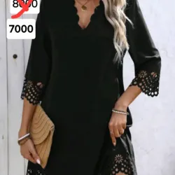 Vestido negro calado