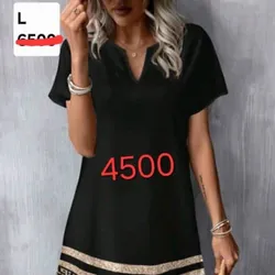 Vestido negro con falso caqui