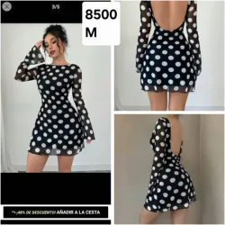 Vestido negro de bolas
