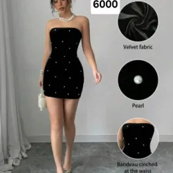 Vestido negro XS estraple